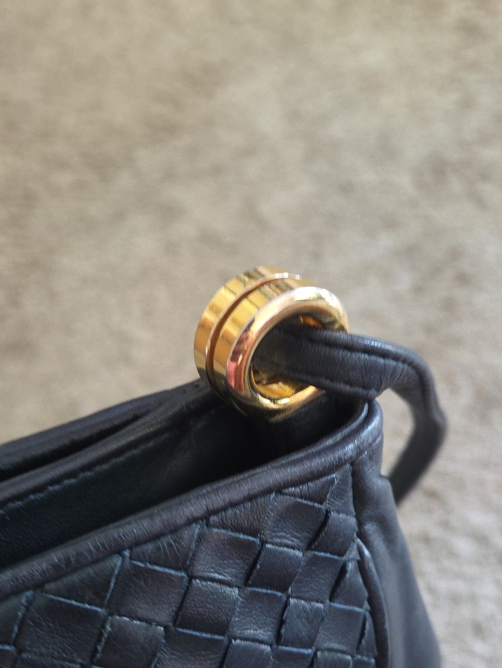 Aspects Blue Leather Woven Leather Bag - Picture 5 of 14